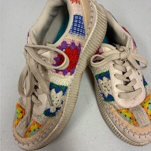 Jenn Ardor Multicolor Crochet Sneakers
